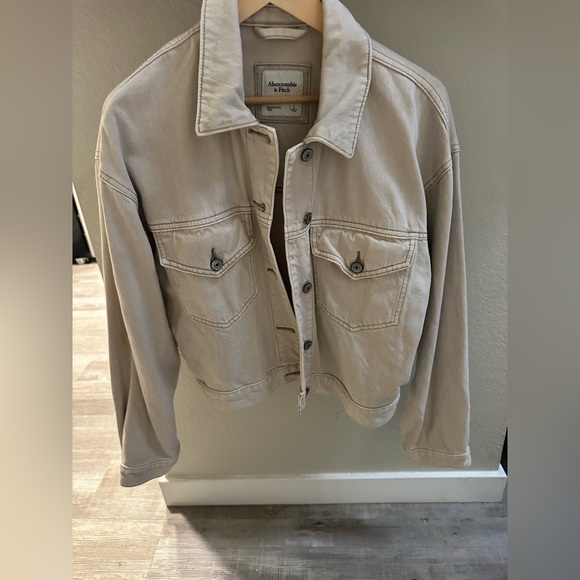 Abercrombie & Fitch Jackets & Blazers - Abercrombie & Fitch Bone Colored Denim Jacket – Size Large